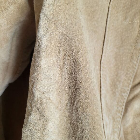 Eddie Bauer Seattle Suede Leather Jacket Small Coat Tan - Picture 15 of 15